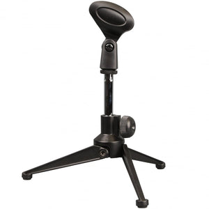 Mini Desktop Table Foldable Portable Microphone Stand With Black Mic Clip