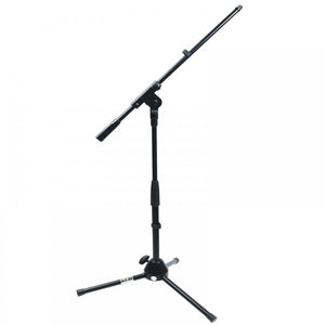 Black Low Level Microphone Stand With Adjustable Boom Arm