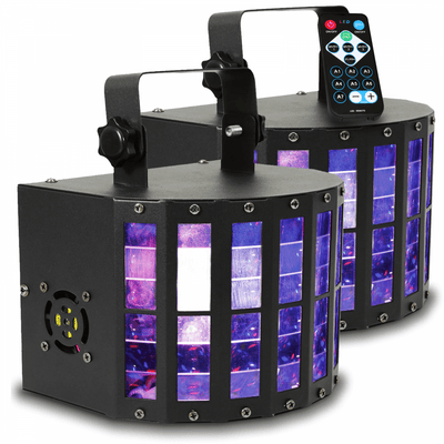 Derby 9 Disco Lighting Effect inc Remote - PAIR