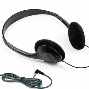 Black Adjustable Lightweight Stereo Headphones 5m Lead
