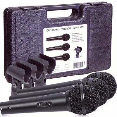 Professional Dynamic Vocal Microphone Triple Microphone Kit