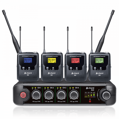 XU series UHF Quad Headset Lapel Microphone System