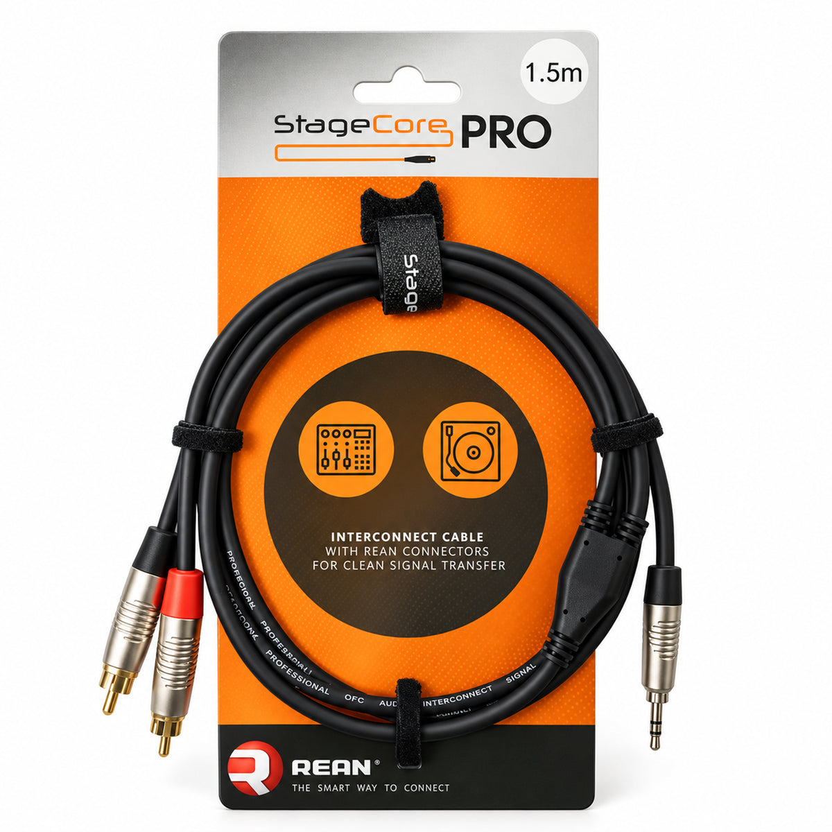 3.5mm Stereo Jack to Twin RCA Lead 1.5M 3.0M 5.0M Neutrik Rean iPRO215