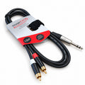 6.35mm Stereo Jack to Twin RCA Phono Leads 1.5m 3.0m & 5.0m