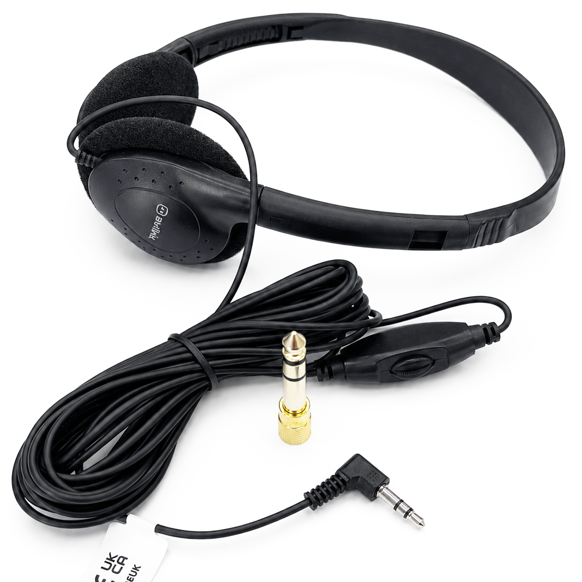 Black Retro Studio Stereo Headphones SH30T Volume Control 5M Lead