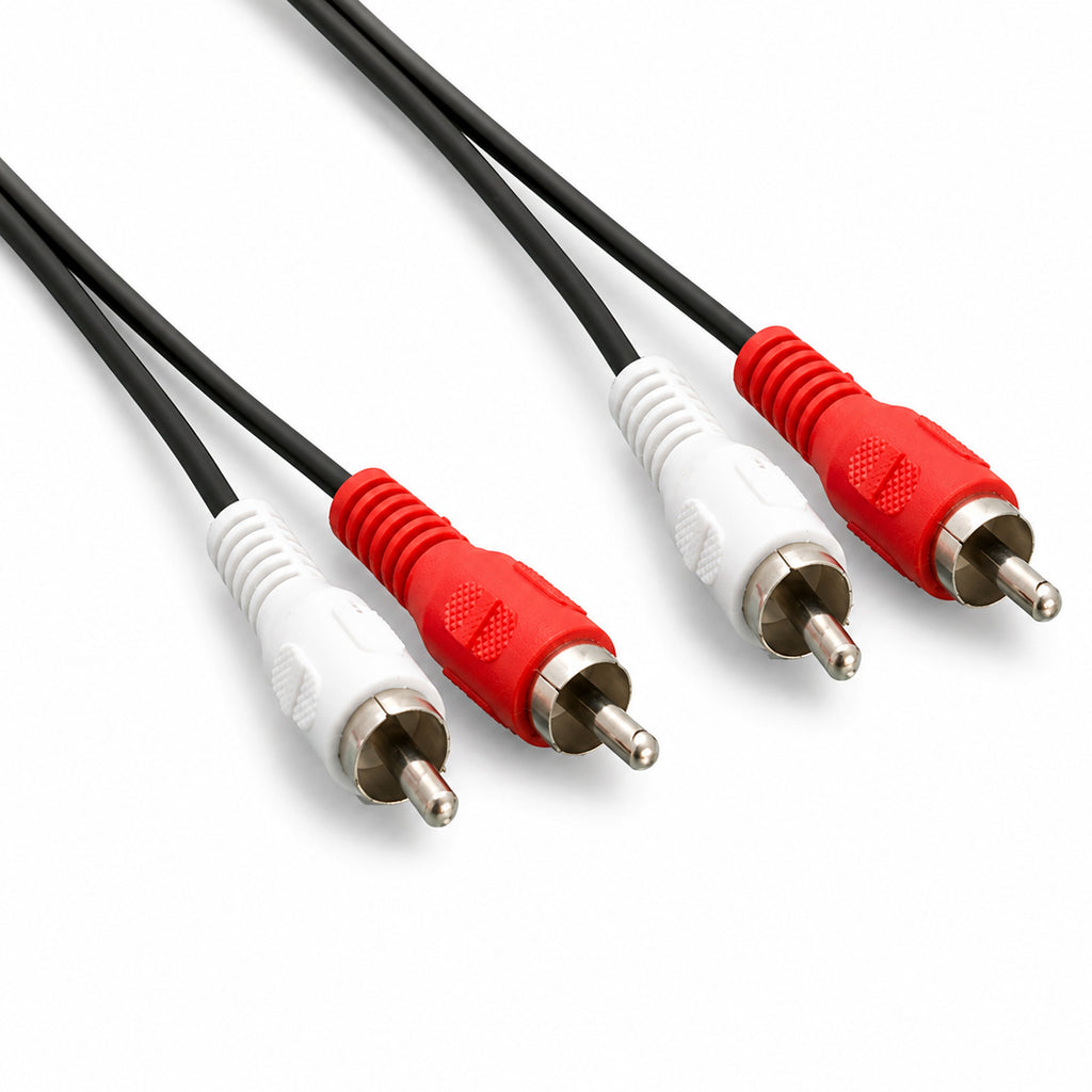 Twin RCA Phono Red White Cable Male to Male Shielded Audio Lead