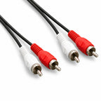 Twin RCA Phono Red White Cable Male to Male Shielded Audio Lead