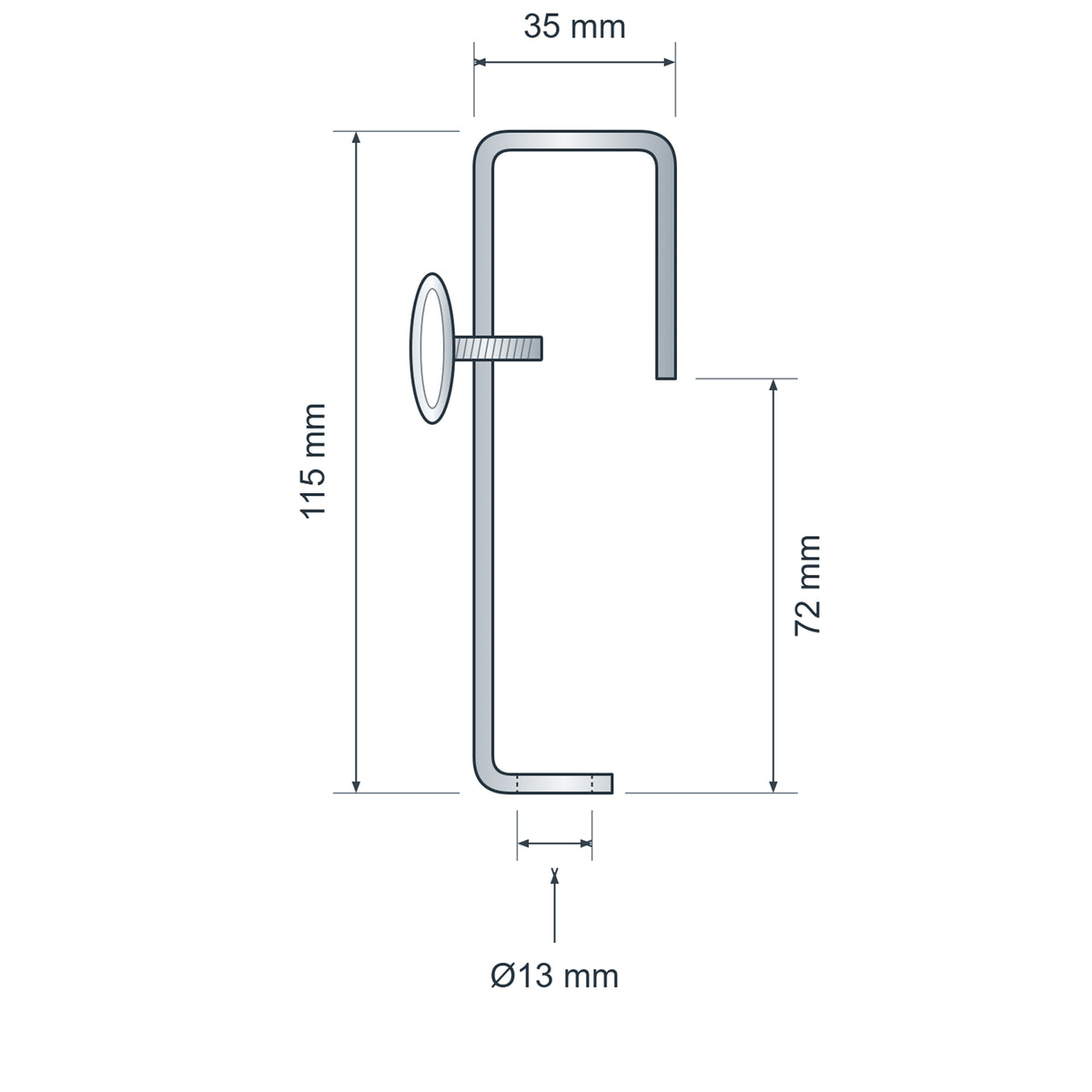 35mm Doughty Heavy Duty Truss Hook Clamp 40Kg Load C/W Bolts DJ Lighting