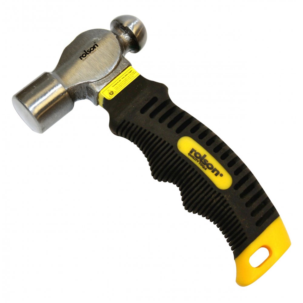 8oz Stubby Ball Pein Hammer with Soft Rubber Grip Handle