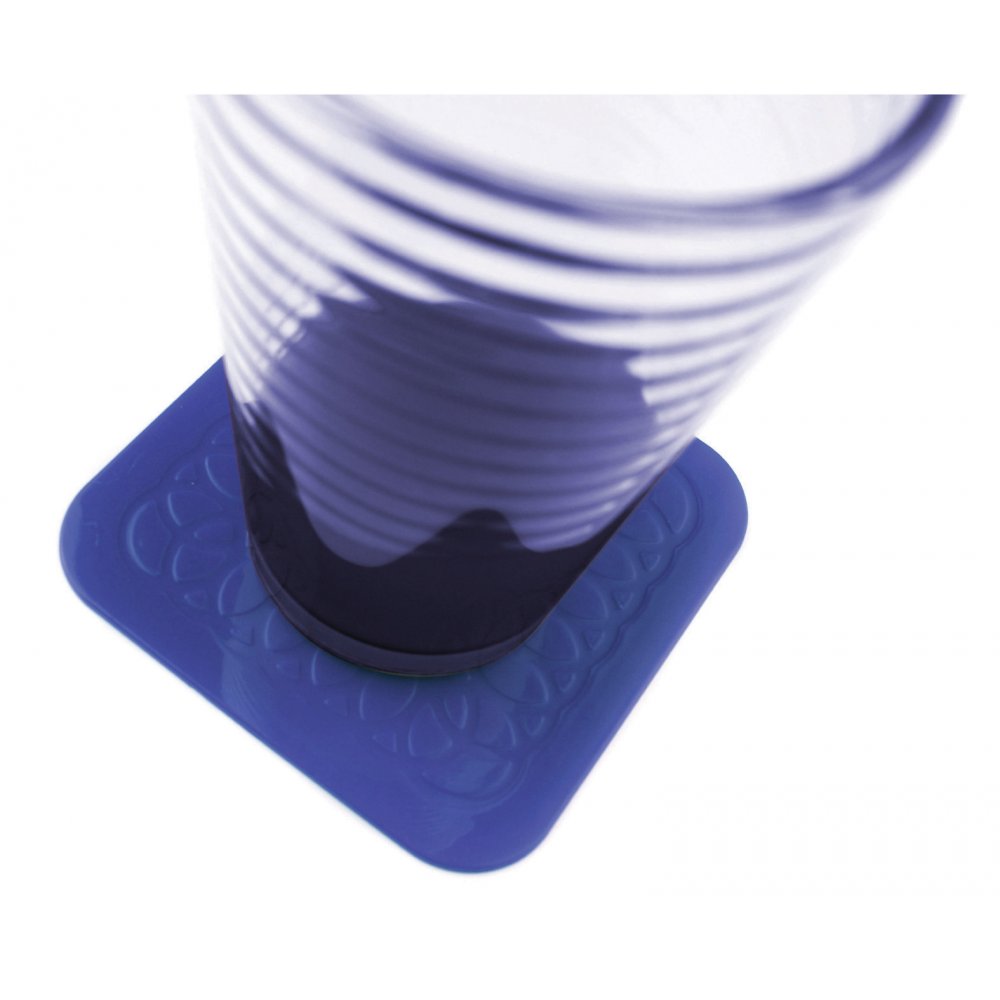 Tenura Anti Slip Silicone Rubber Square Coaster (Pack of 4)