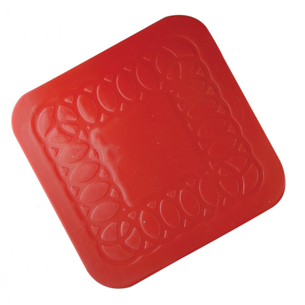 Tenura Anti Slip Silicone Rubber Square Coaster (Pack of 4)