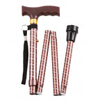 Extendable Plastic Handled Walking Stick with Engraved Pattern
