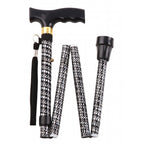 Extendable Plastic Handled Walking Stick with Engraved Pattern