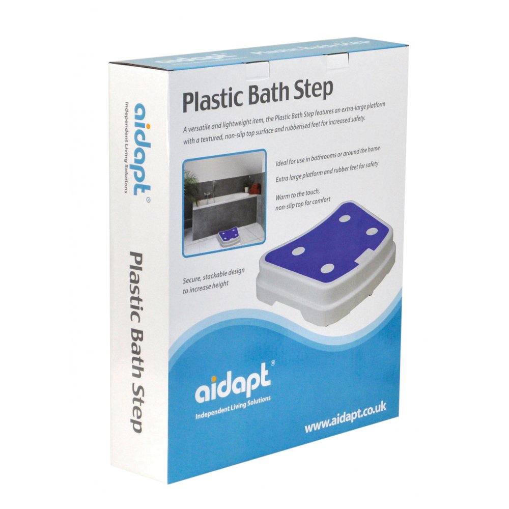 Textured White Blue Bath Step Stackable Portable