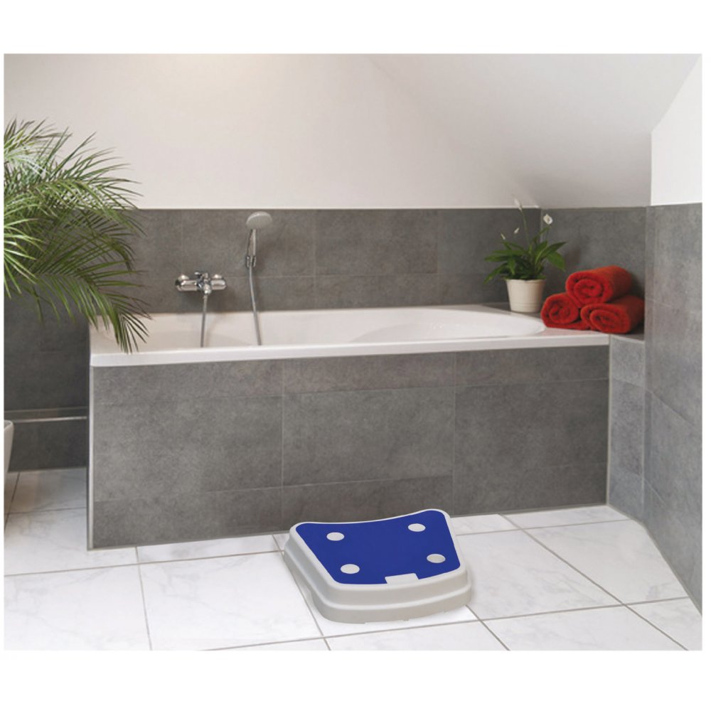 Textured White Blue Bath Step Stackable Portable