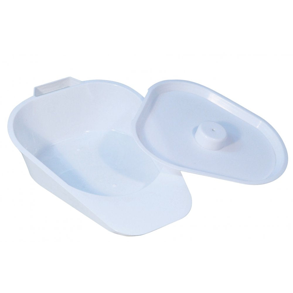 White Slipper Bed Pan with Lid