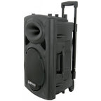 QR-Series Portable 12" PA Unit Twin VHF Radio Mics USB SD & Remote