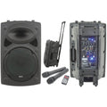 QR-Series Portable 12" PA Unit Twin VHF Radio Mics USB SD & Remote