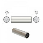 All Metal 3 Pin XLR Coupler Adaptor Male Plug to Plug
