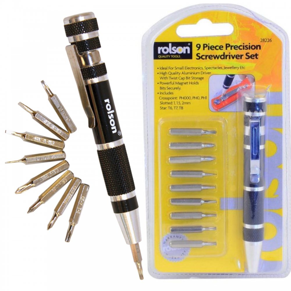 9 in 1 Precision Screwdriver Magnet Bit Set - Twist Cap Storage
