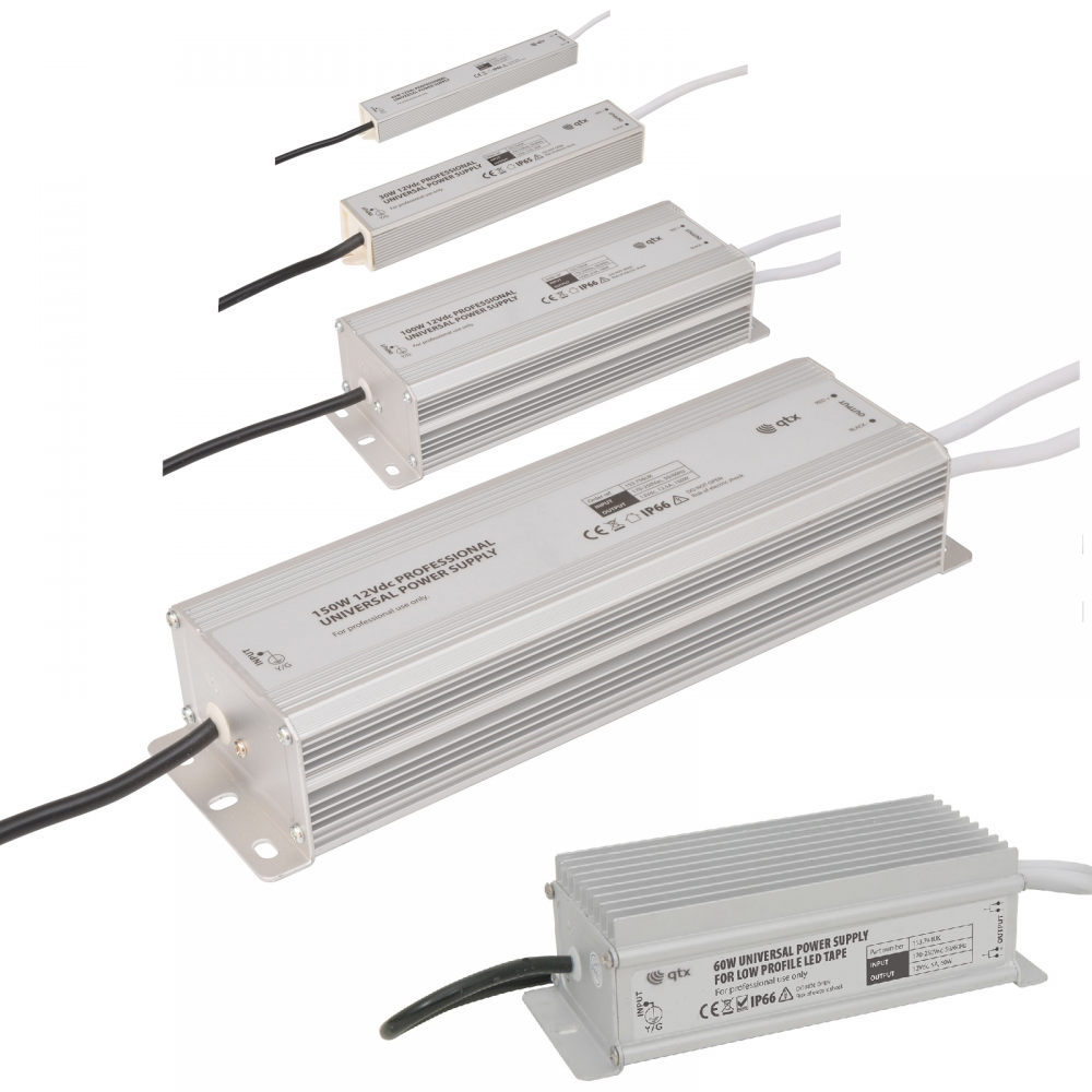 Professional Universal 12Vdc Power Supplies 2.5A to 12.5A 30W-150W Versions