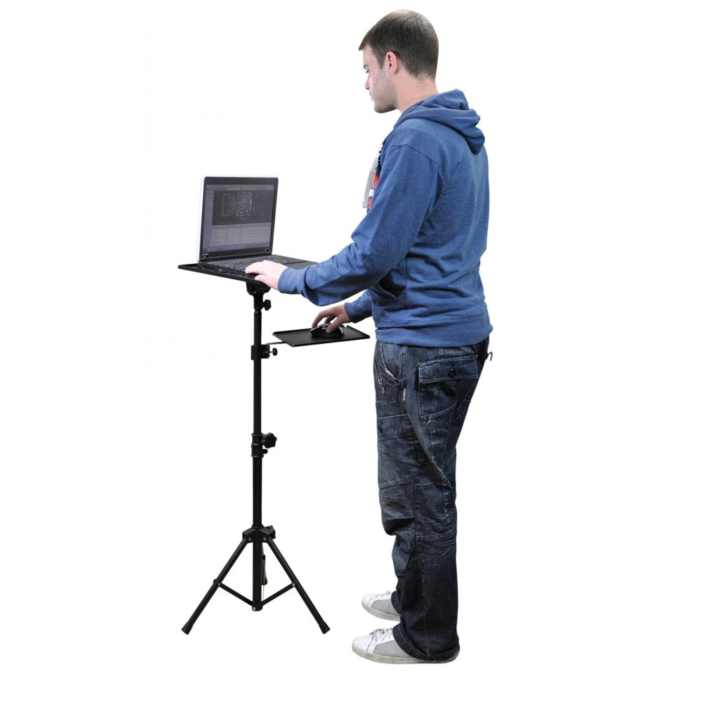 Lightweight Adjustable ( Height & Tilt ) Tripod Laptop Stand with Mouse Shelf