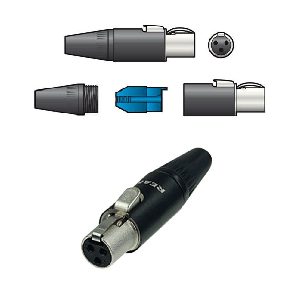 Rean RT3FC-B Mini Female 3 Pin XLR Line Connector