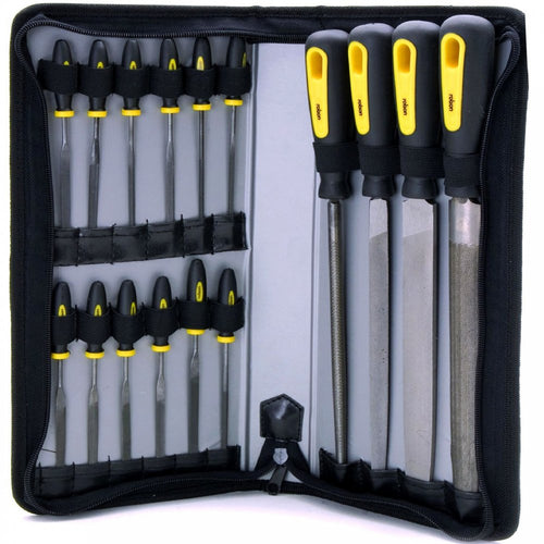 16pc File Set in Zipper Pouch for Wood and Metal