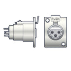 3 Pin XLR Female Chassis Socket with Solder Terminals