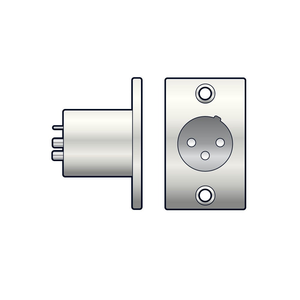 3 Pin XLR Male Chassis Plug with Solder Terminals