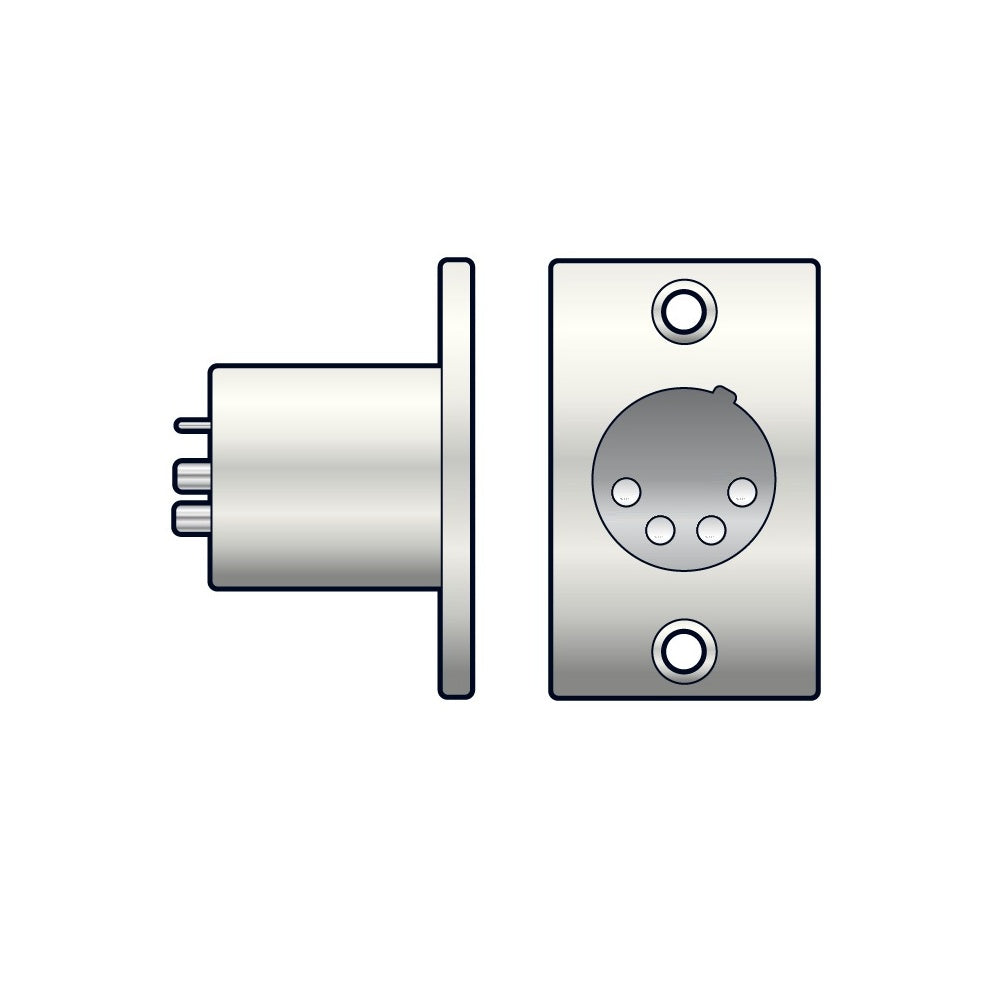 4 Pin XLR Male Chassis Plug with Solder Terminals