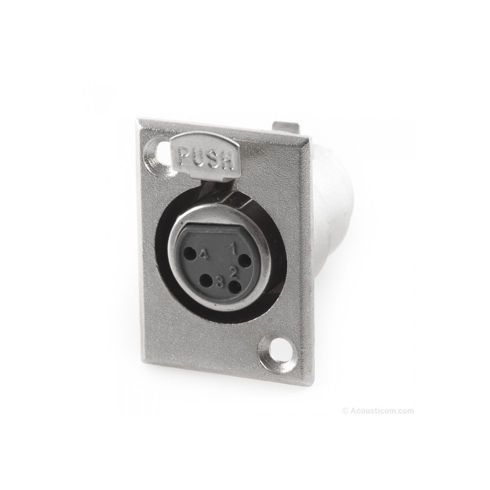 4 Pin XLR Female Chassis Socket with Solder Terminals