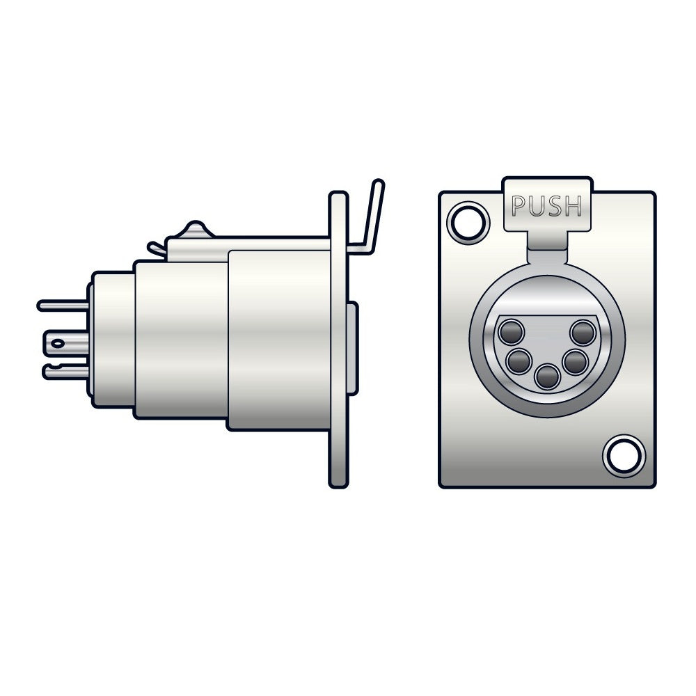 5 Pin XLR Female Chassis Socket with Solder Terminals
