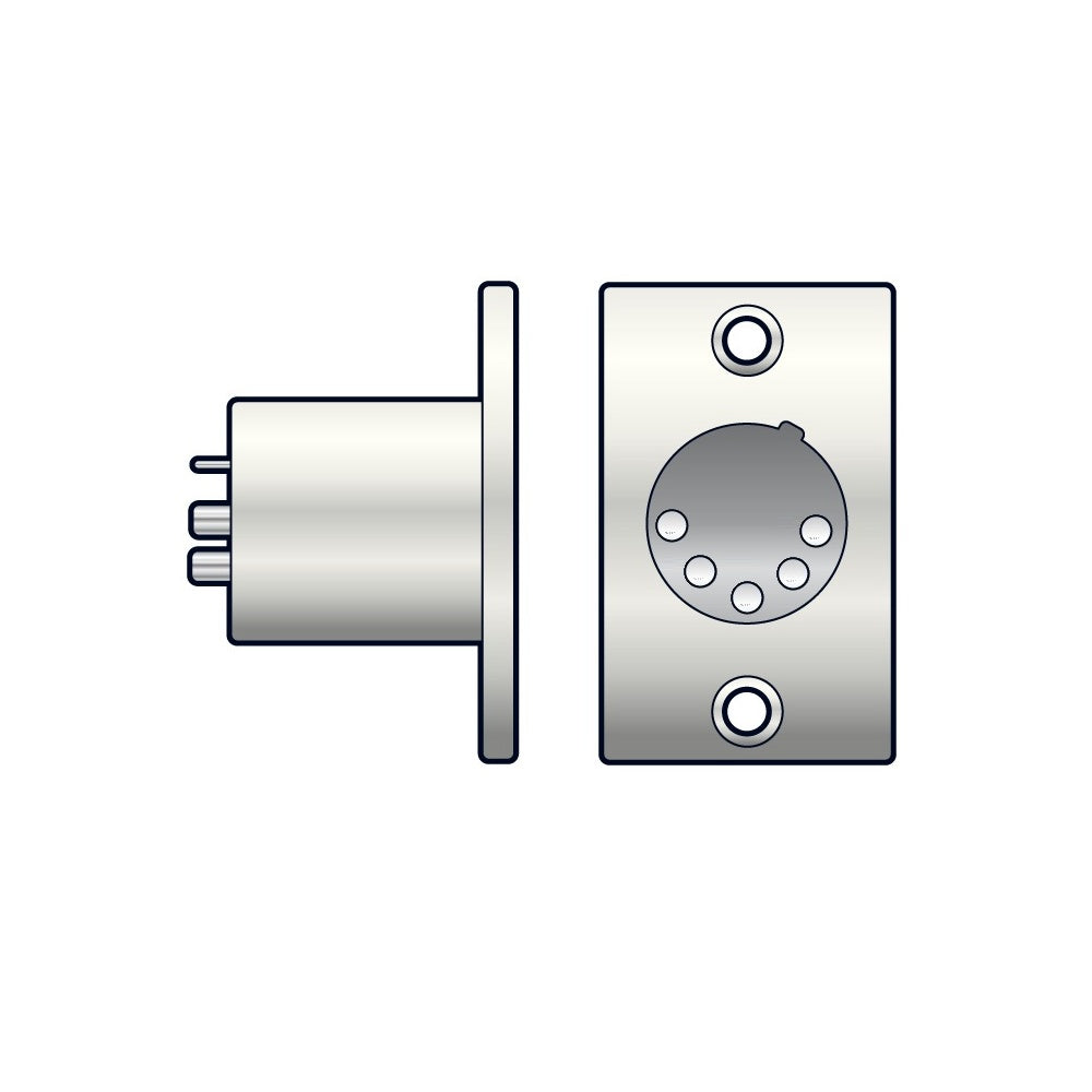 5 Pin XLR Male Chassis Plug with Solder Terminals