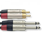 N-Series Neutrik Rean Twin Mono Jack to RCA Phono Lead 3M & 6M