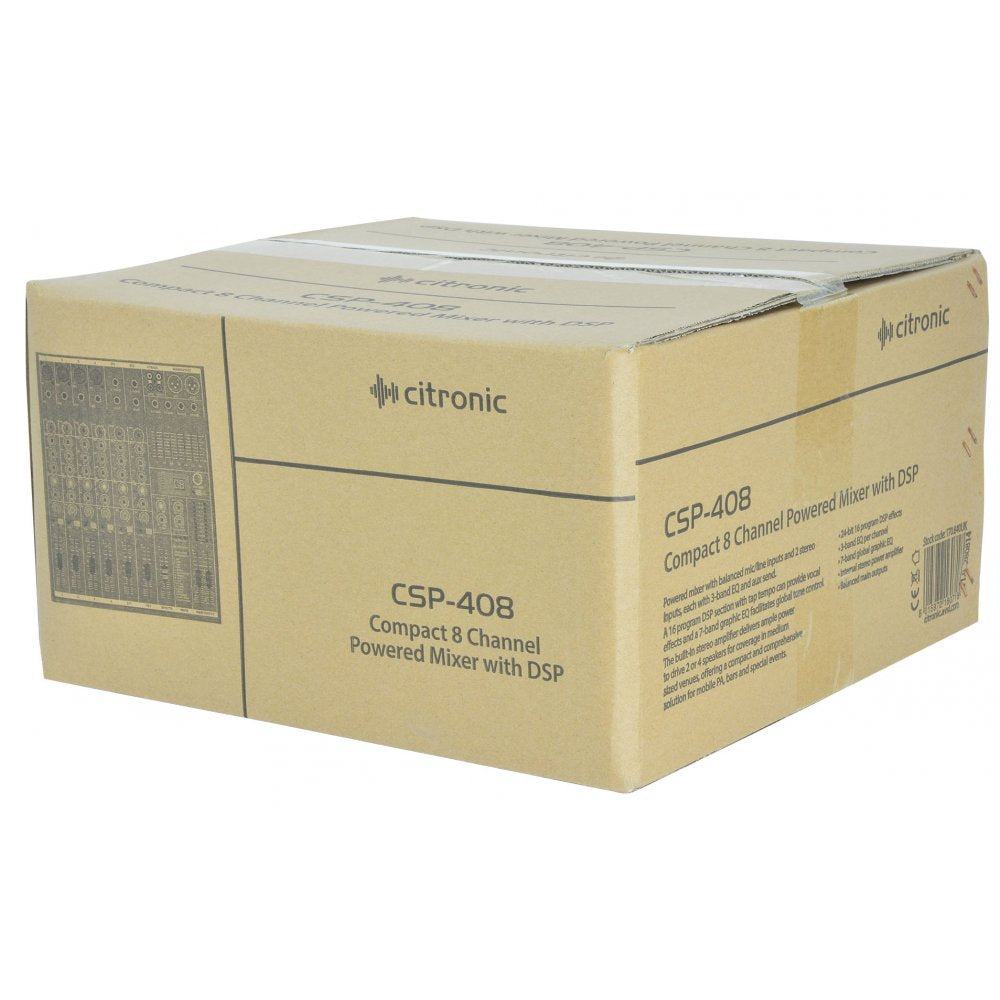 CSP-408 4-Channel Compact Powered Mixer Amplifier 400w RMS Digital DSP FX