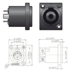 NL4MP 4 Pole Male Speakon Chassis Connector