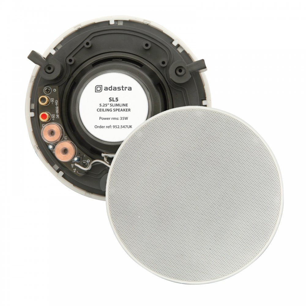 SL Series Slimline Ceiling Speakers (Pair) 5 1/4" 35w 8 Ohms White