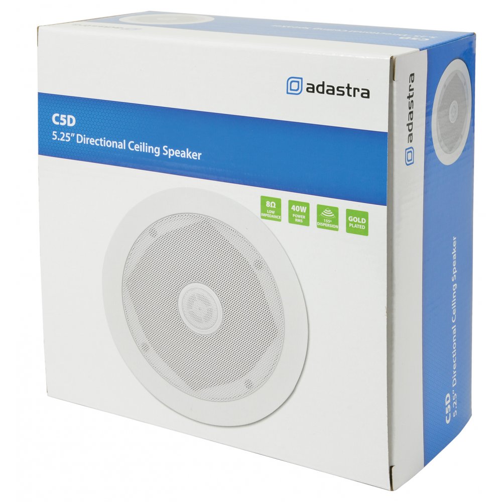 C5D Ceiling Speaker With Directional Tweeter 80w 5.25" Inch White