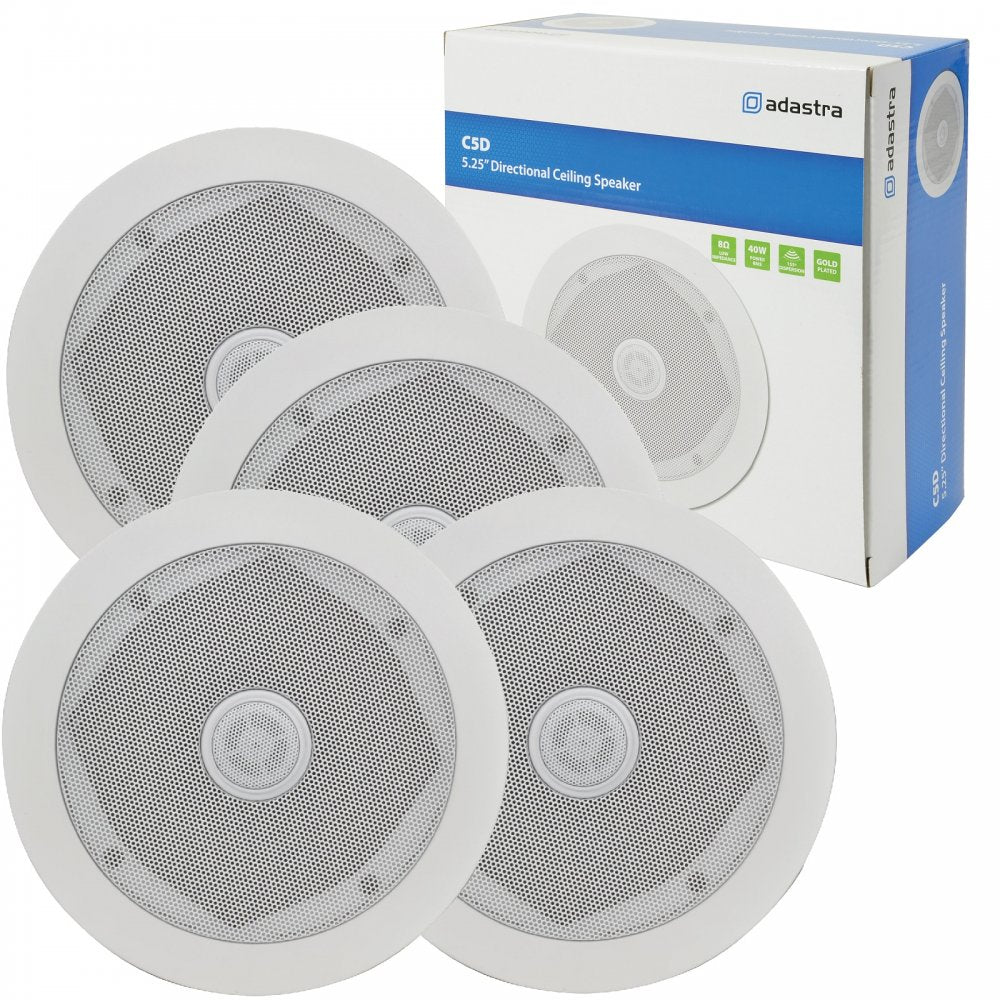 4 x Surround Sound Ceiling Speakers Directional Tweeter 80w Easy Fit