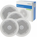 4 x Surround Sound Ceiling Speakers Directional Tweeter 80w Easy Fit