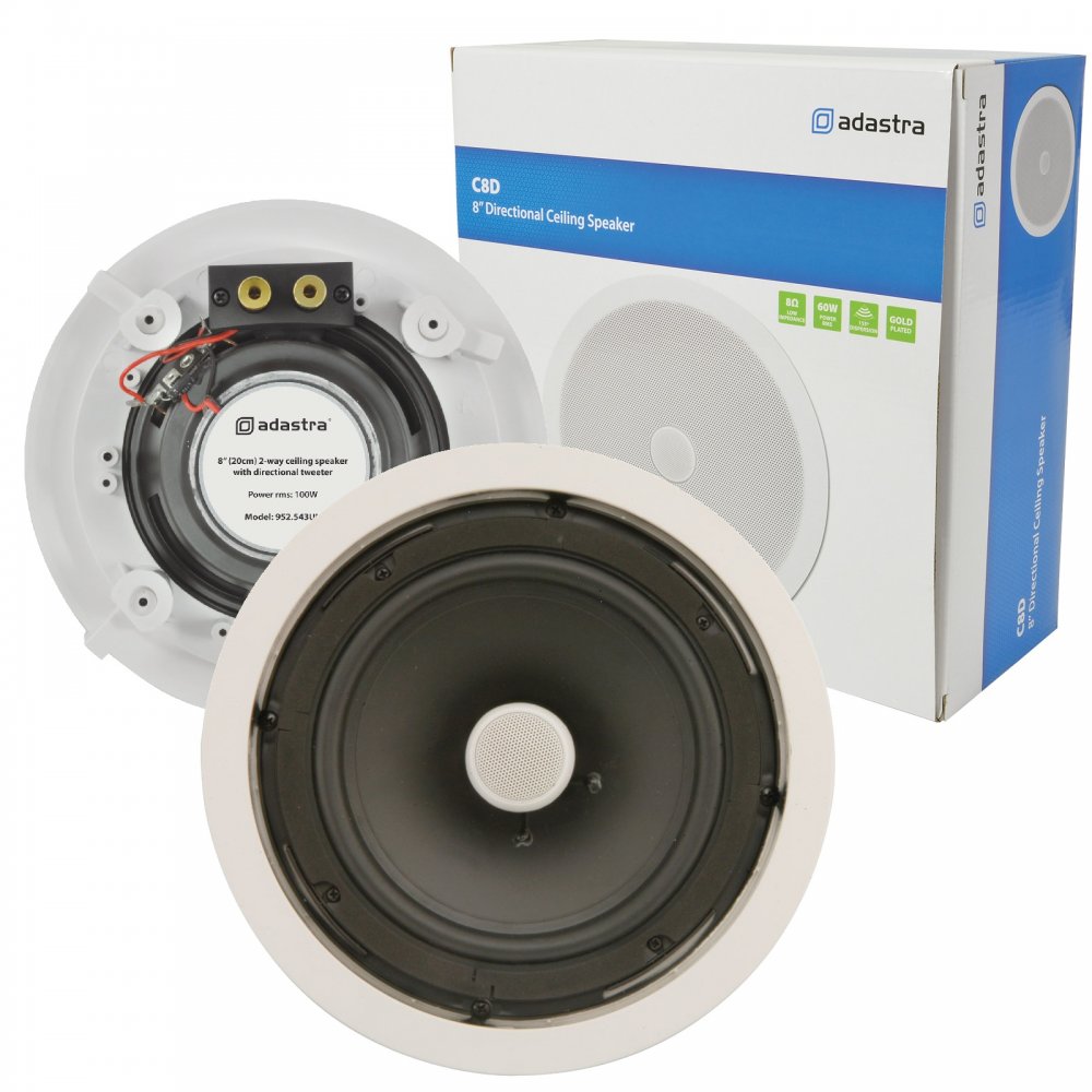 4 x Surround Sound Ceiling Speakers Directional Tweeter 120w Easy Fit
