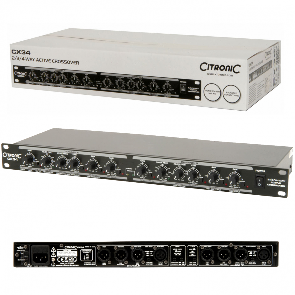 Professional High-Precision Stereo 2-Way / 3-Way / Mono 4-Way Crossover