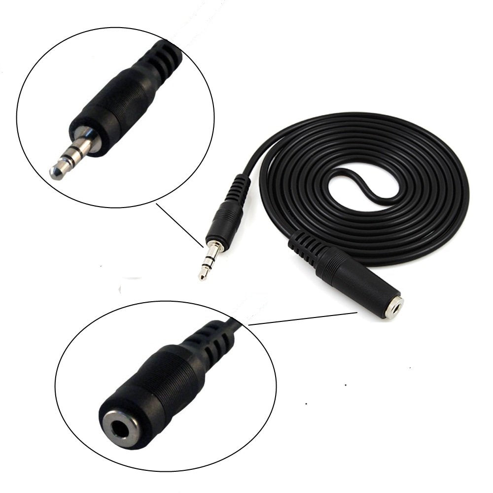 3.5mm Stereo Jack Plug to Socket Audio Extension Lead 1.5, 3, 5 & 10M