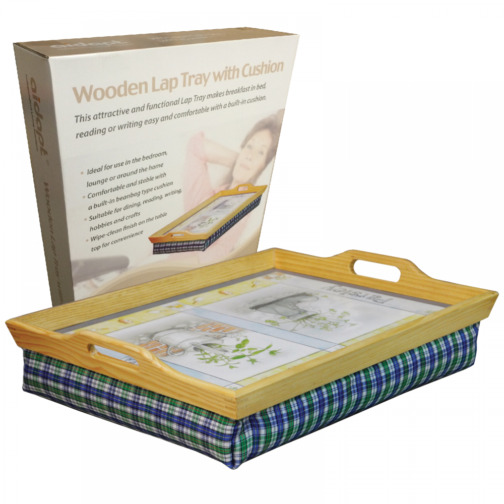 Wooden Lap Tray with Cushion