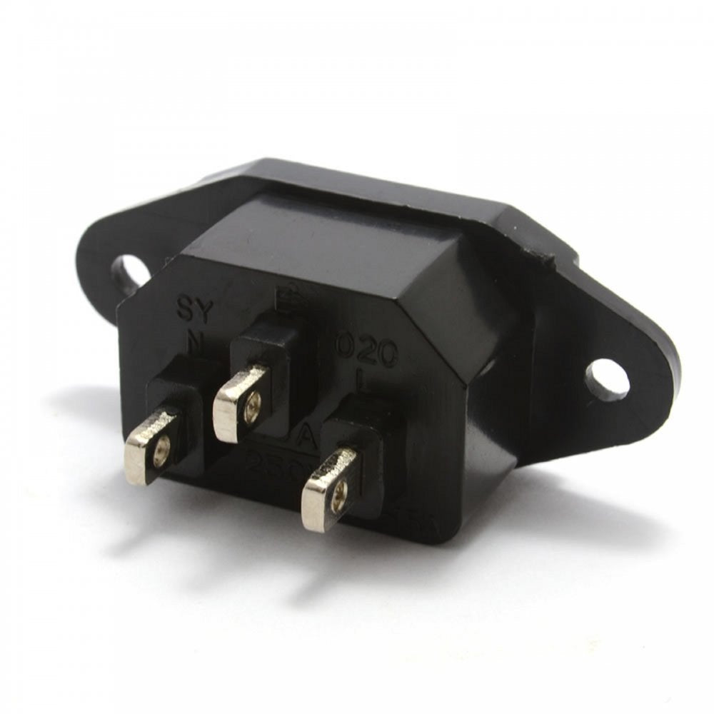 3 Pin IEC Chassis Plug (inlet) 10A 250v Rated Solder Connection