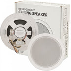 100v Line Metal Easy Quick-Fit Ceiling Speaker 6W 5.25" 135mm