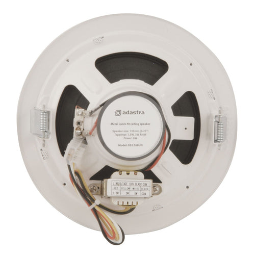 100v Line Metal Easy Quick-Fit Ceiling Speaker 6W 5.25" 135mm