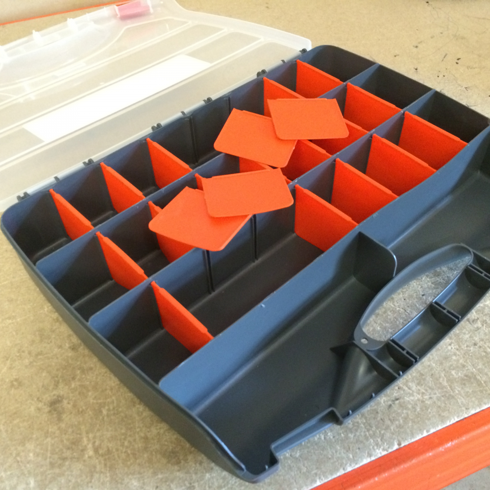 Polyporpylene Parts Box Organiser 24 Compartments, Adjustable Sizes