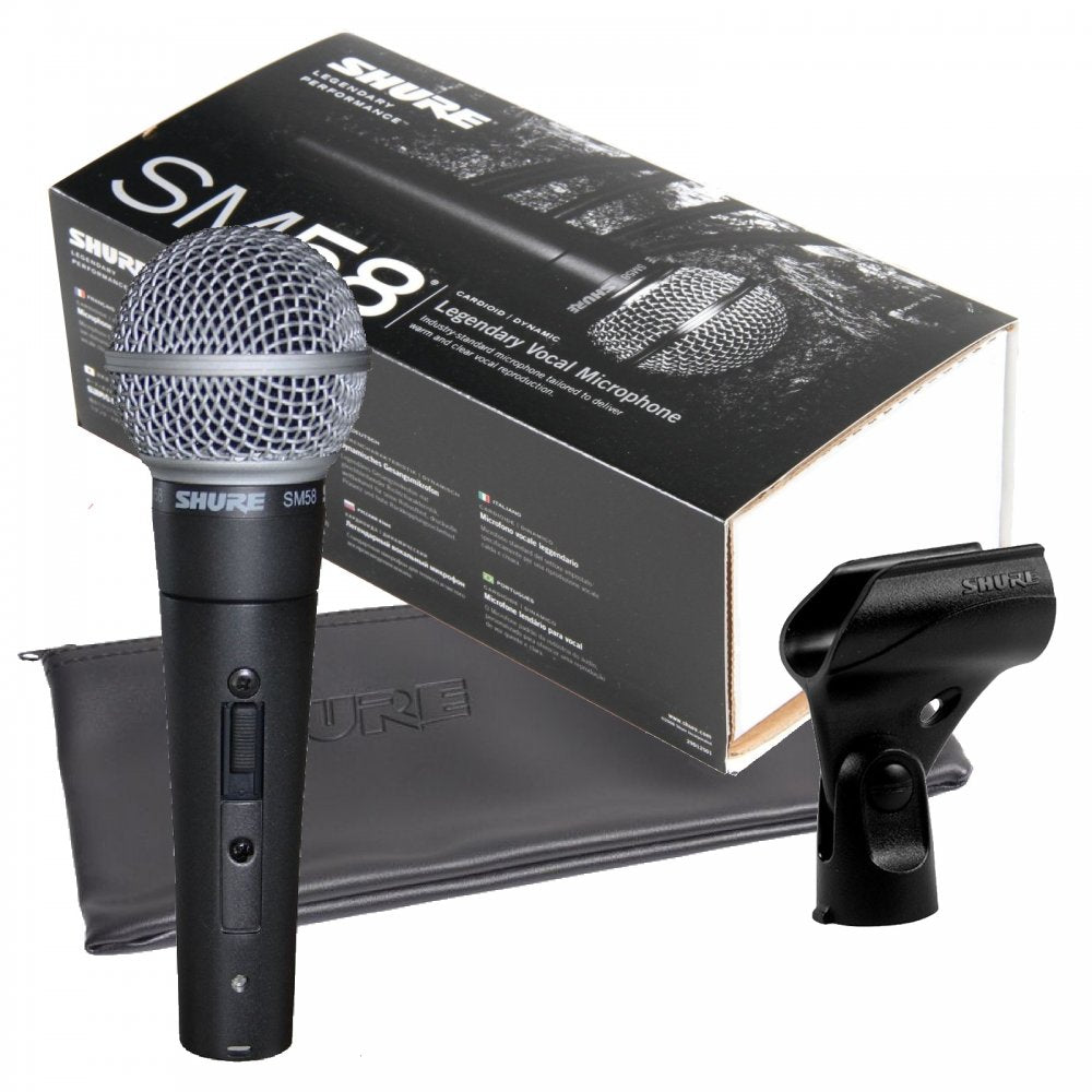 SM58S Switched Dynamic Vocal Microphone Inc Clip and Pouch